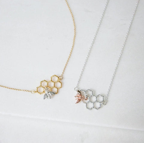 Gold Worker Bee Necklace